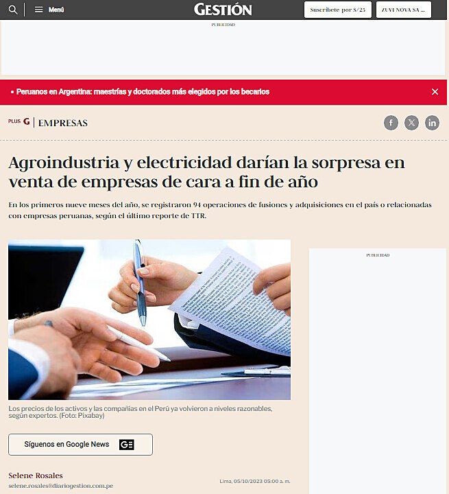 Agroindustria y electricidad daran la sorpresa en venta de empresas de cara a fin de ao